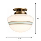 Lampa Sufitowa Retro z Kloszem ze Szkła Mlecznego w Stylu Art Deco - 22
