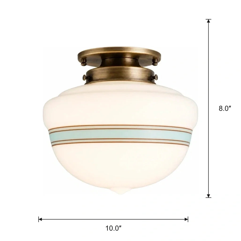 Lampa Sufitowa Retro z Kloszem ze Szkła Mlecznego w Stylu Art Deco - 22