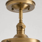 Lampa Sufitowa Retro z Mlecznym Kloszem w Paski na Złotym Stelażu - 14
