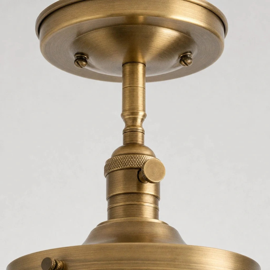 Lampa Sufitowa Retro z Mlecznym Kloszem w Paski na Złotym Stelażu - 14