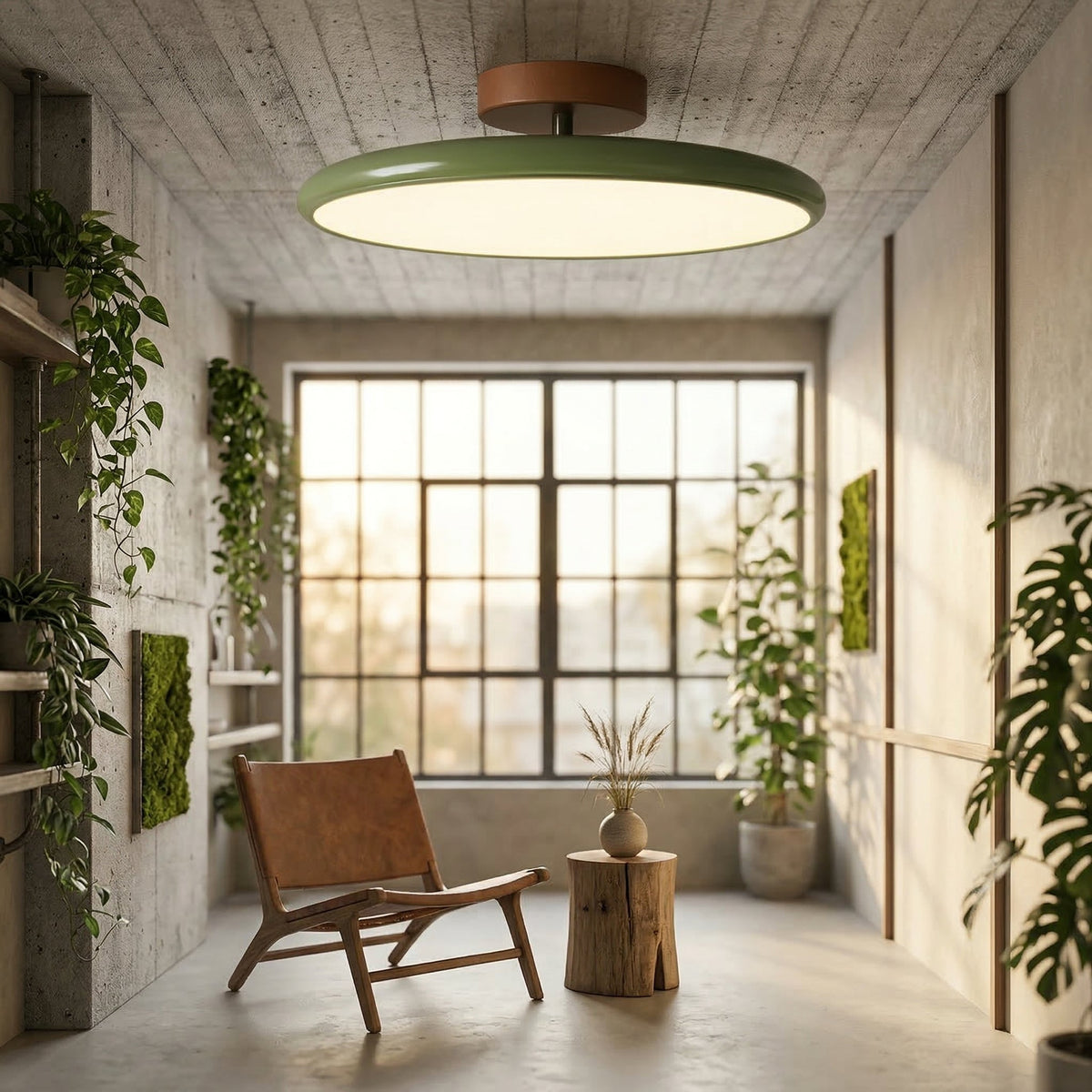 Lampa Sufitowa Retro z Okrągłym Kloszem i Regulowanym Nachyleniem - 3