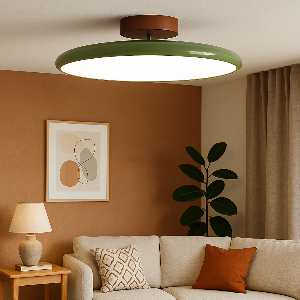 Lampa Sufitowa Retro z Okrągłym Kloszem i Regulowanym Nachyleniem - 7
