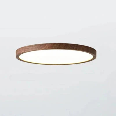 Lampa Sufitowa Skandynawska Okrągła Ultracienka z Drewnianą Ramą - 5