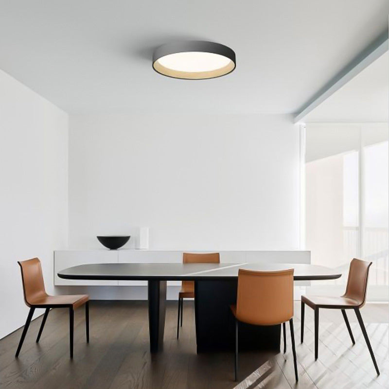 Lampa Sufitowa Skandynawska Okrągła z Drewnianym Wykończeniem i Kloszem Akrylowym - 6