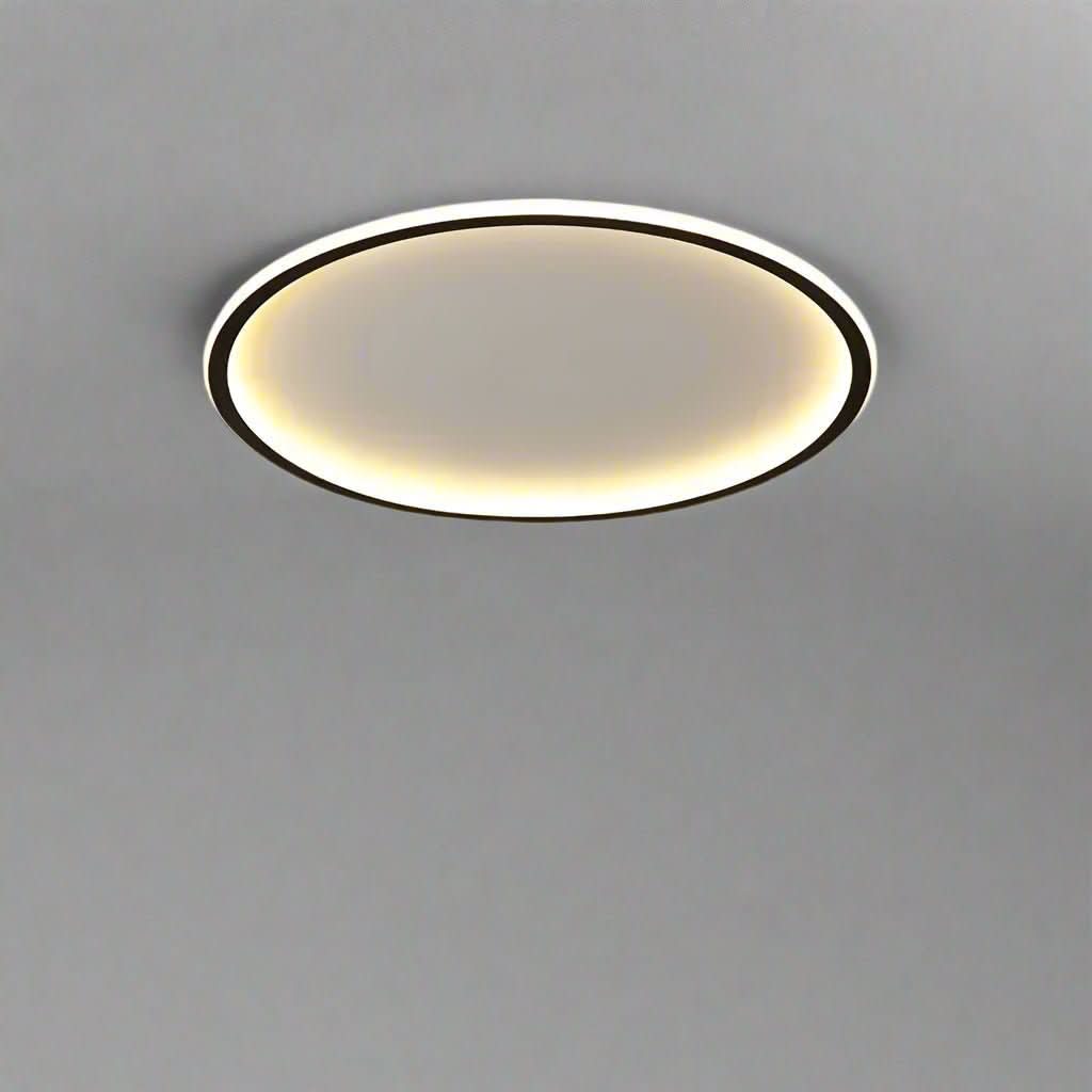 Lampa Sufitowa Skandynawska Okrągła z Wbudowanym LED i Możliwością Ściemniania - Czarny