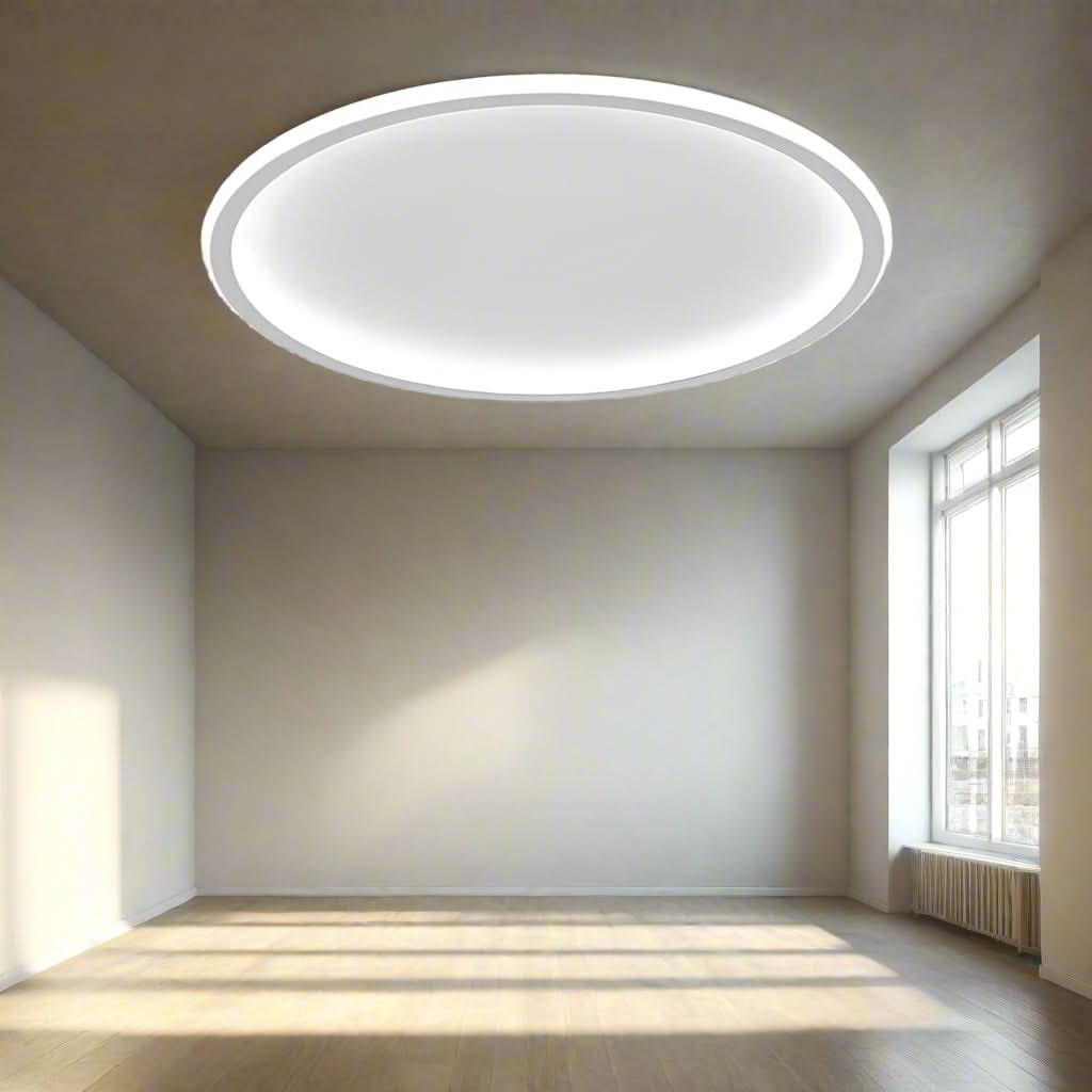 Lampa Sufitowa Skandynawska Okrągła z Wbudowanym LED i Możliwością Ściemniania - Biały
