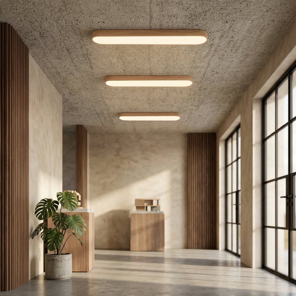 Lampa Sufitowa Skandynawska Podłużna z Regulacją Barwy Światła - 2