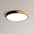Lampa Sufitowa Skandynawska z Drewnianą Ramą i Zintegrowanym LED - Czarny