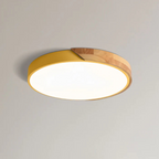 Lampa Sufitowa Skandynawska z Drewnianą Ramą i Zintegrowanym LED - Żółty