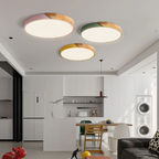 Lampa Sufitowa Skandynawska z Drewnianą Ramą i Zintegrowanym LED - 9