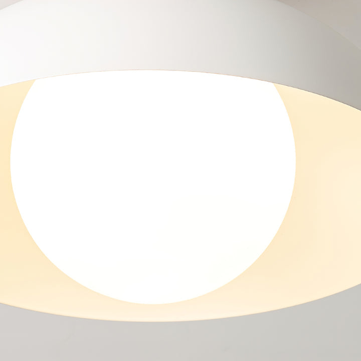 Lampa Sufitowa Skandynawska z Drewnianym Elementem i Kloszem Kulistym - 13