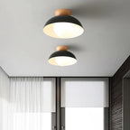 Lampa Sufitowa Skandynawska z Drewnianym Elementem i Kloszem Kulistym - 24