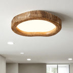 Lampa Sufitowa Skandynawska z Ramką w Stylu Drewna - Trójkolorowe Światło
