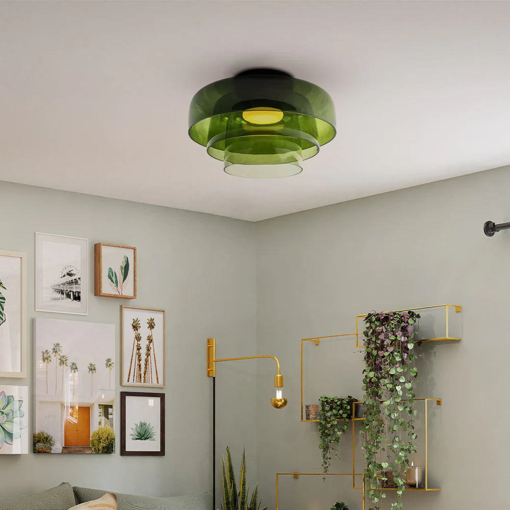 Lampa Sufitowa Skandynawska ze Szklanym Kloszem - 10