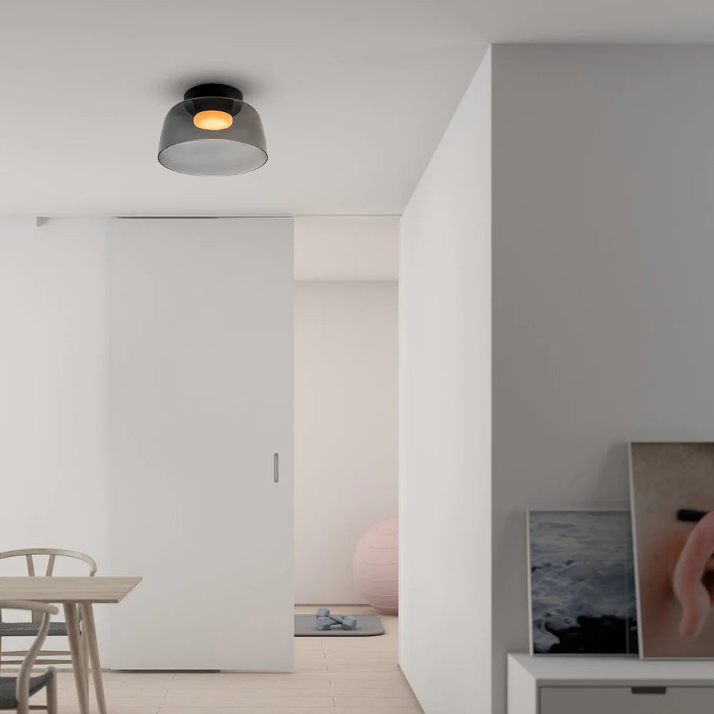 Lampa Sufitowa Skandynawska ze Szklanym Kloszem - Szary