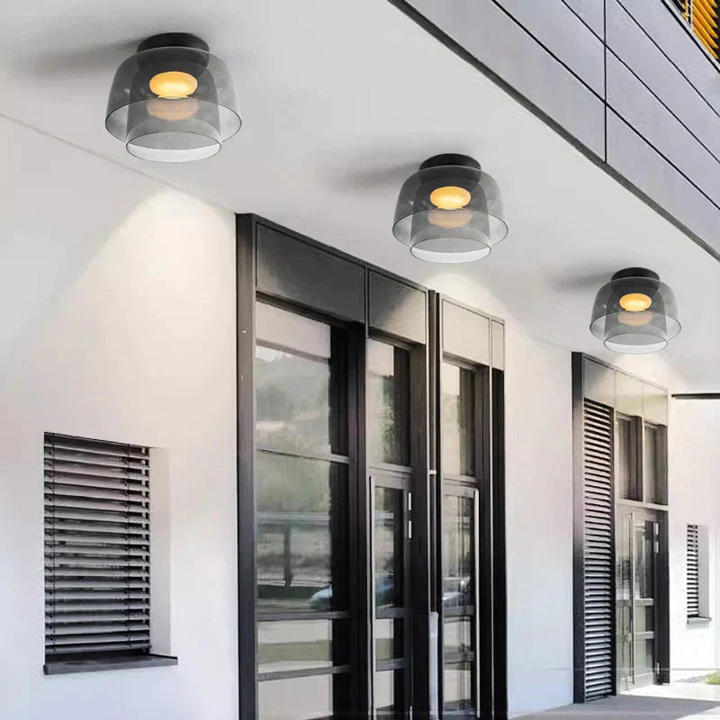 Lampa Sufitowa Skandynawska ze Szklanym Kloszem - 15