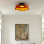 Lampa Sufitowa Skandynawska ze Szklanym Kloszem - Pomarańczowy