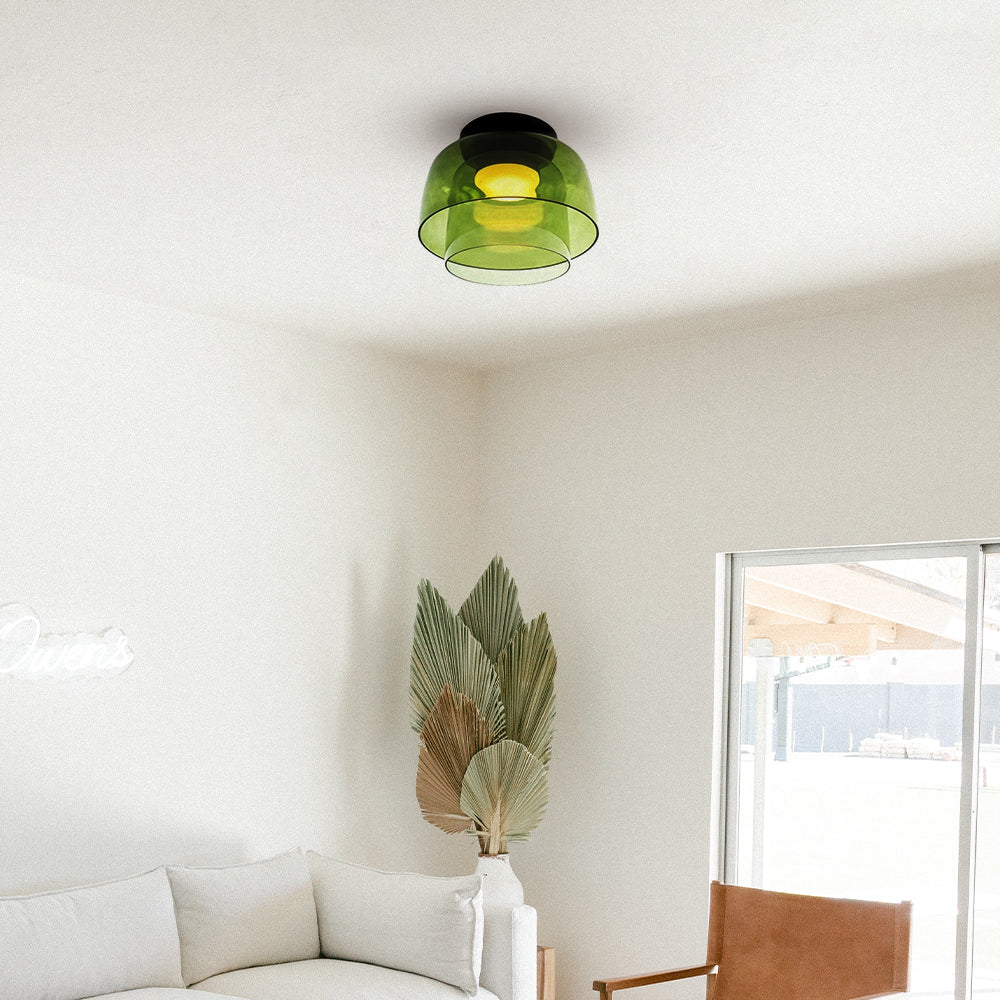 Lampa Sufitowa Skandynawska ze Szklanym Kloszem - Zielony