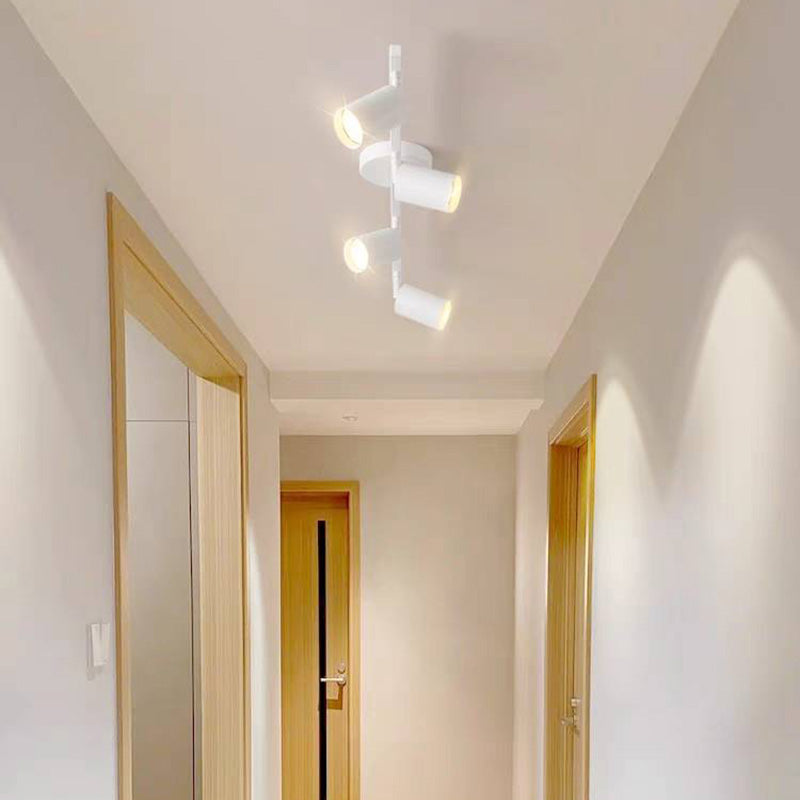 Lampa Sufitowa Spot Nowoczesna z Obrotowymi Reflektorami na Szynie - Biały