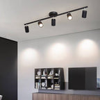 Lampa Sufitowa Spot Nowoczesna z Obrotowymi Reflektorami na Szynie - Czarny