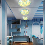 Lampa Sufitowa Styl Tiffany z Mozaikowym Kloszem Muszlowym - 6