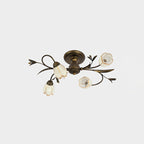 Lampa Sufitowa Vintage z Kwiatowym Motywem i Kloszami w Kształcie Tulipanów - 12
