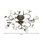 Lampa Sufitowa Vintage z Kwiatowym Motywem i Kloszami w Kształcie Tulipanów - 3