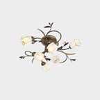 Lampa Sufitowa Vintage z Kwiatowym Motywem i Kloszami w Kształcie Tulipanów - 6