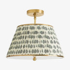 Lampa Sufitowa Vintage z Plisowanym Abażurem w Nadruk - 13