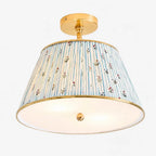 Lampa Sufitowa Vintage z Plisowanym Abażurem w Nadruk - 16