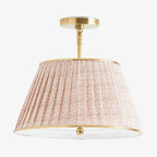 Lampa Sufitowa Vintage z Plisowanym Abażurem w Nadruk - 17