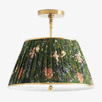 Lampa Sufitowa Vintage z Plisowanym Abażurem w Nadruk - 19