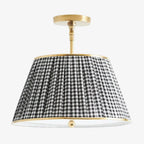 Lampa Sufitowa Vintage z Plisowanym Abażurem w Nadruk - 21