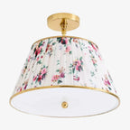 Lampa Sufitowa Vintage z Plisowanym Abażurem w Nadruk - 23