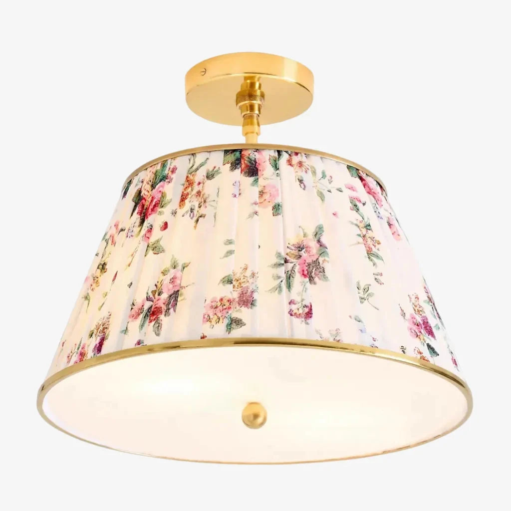 Lampa Sufitowa Vintage z Plisowanym Abażurem w Nadruk - 24