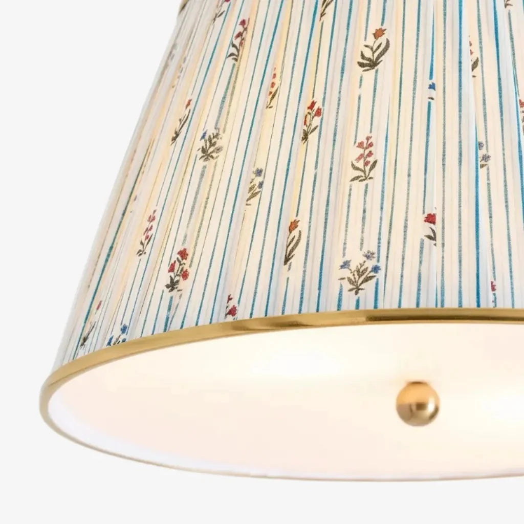 Lampa Sufitowa Vintage z Plisowanym Abażurem w Nadruk - 29