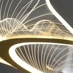 Lampa Wisząca Art Deco z Motywem Liści Miłorzębu i Regulowaną Wysokością - 12