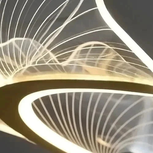 Lampa Wisząca Art Deco z Motywem Liści Miłorzębu i Regulowaną Wysokością - 12