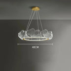 Lampa Wisząca Art Deco z Motywem Liści Miłorzębu i Regulowaną Wysokością - 8