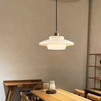 Lampa Wisząca Art Deco ze Szklanym Kloszem i Mosiężnym Wykończeniem - 11