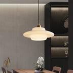 Lampa Wisząca Art Deco ze Szklanym Kloszem i Mosiężnym Wykończeniem - 12