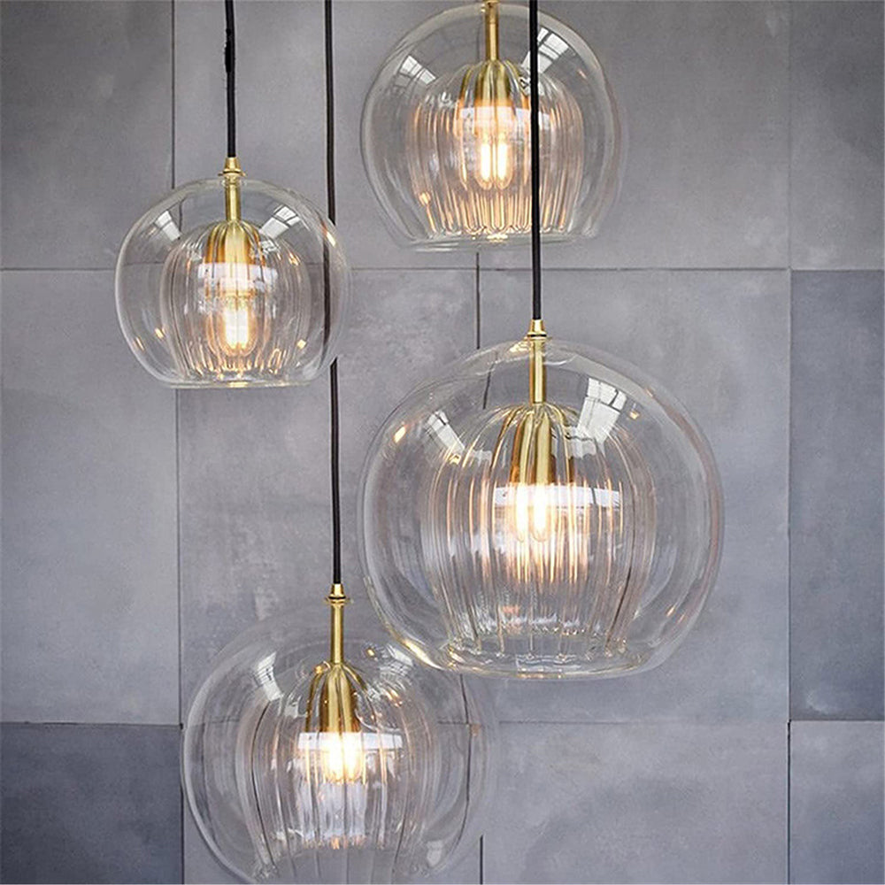 Lampa Wisząca Art Deco ze Szklanym Kloszem Kulowym i Regulowaną Wysokością - 12