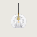 Lampa Wisząca Art Deco ze Szklanym Kloszem Kulowym i Regulowaną Wysokością - 3