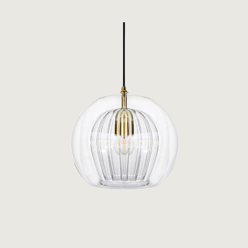 Lampa Wisząca Art Deco ze Szklanym Kloszem Kulowym i Regulowaną Wysokością - 3