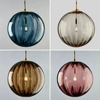 Lampa Wisząca Art Deco ze Szklanym Kloszem w Kształcie Kuli - 8