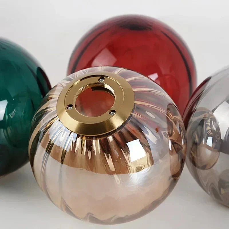 Lampa Wisząca Art Deco ze Szklanym Kloszem w Kształcie Kuli - 9