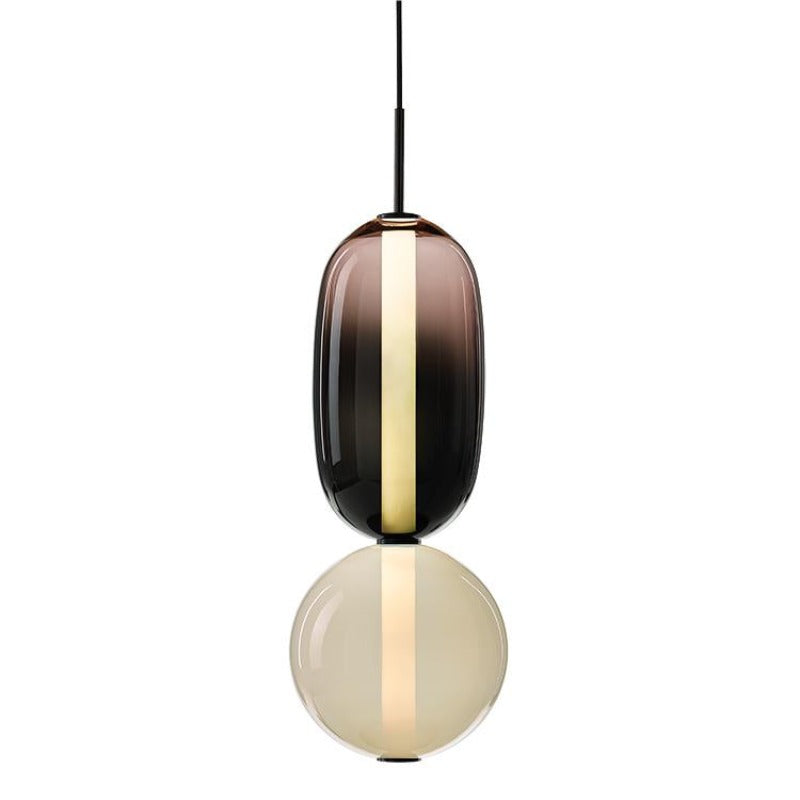 Lampa Wisząca Art Deco ze Szklanymi Kloszami w Kształcie Kulek i Kapsułek - 14