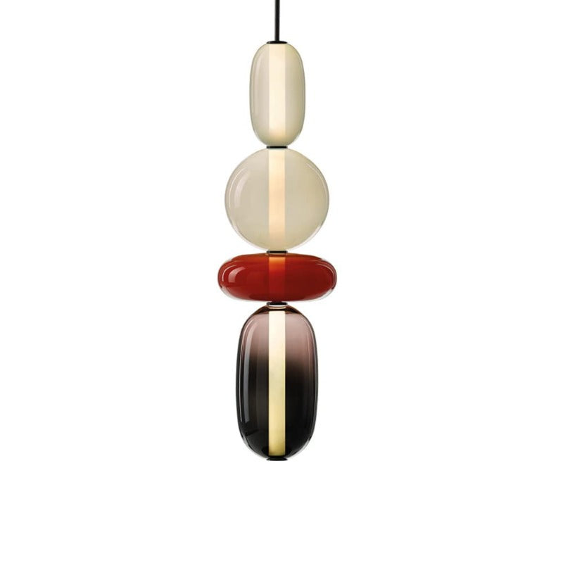 Lampa Wisząca Art Deco ze Szklanymi Kloszami w Kształcie Kulek i Kapsułek - 15