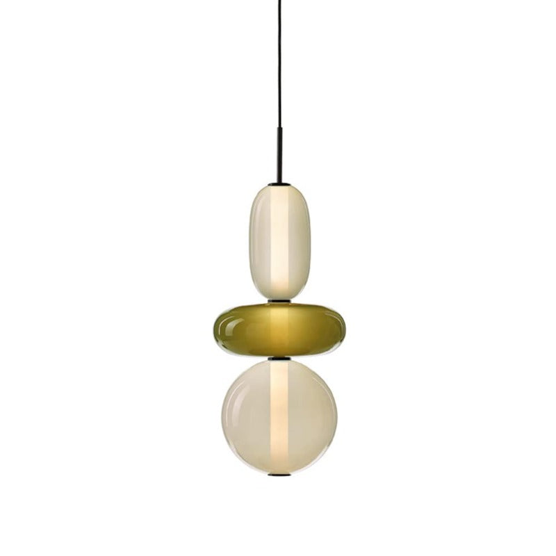 Lampa Wisząca Art Deco ze Szklanymi Kloszami w Kształcie Kulek i Kapsułek - 17