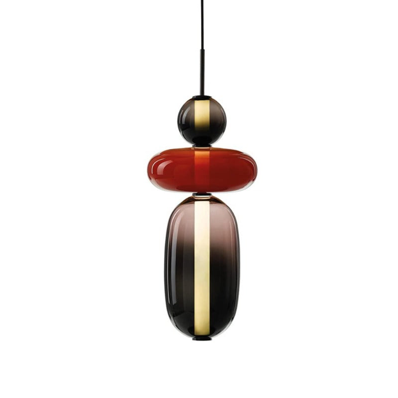 Lampa Wisząca Art Deco ze Szklanymi Kloszami w Kształcie Kulek i Kapsułek - 18
